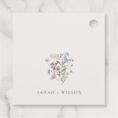 Cute Rustic Meadow Floral Wreath Photo Wedding Bedankjes Labels (Achterkant)