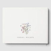 Cute Rustic Meadow Floral Wreath Photo Wedding Gastenboek (Achterkant)