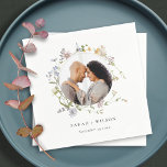 Cute Rustic Meadow Floral Wreath Photo Wedding Servet<br><div class="desc">Als u nog meer aanpassingen nodig hebt,  kunt u mij op yellowfebstudio@gmail.com vrij klikken.</div>