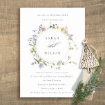 Cute Rustic Meadow Floral Wreath Verloving Invite Bedankkaart<br><div class="desc">Als u nog meer aanpassingen nodig hebt,  kunt u mij op yellowfebstudio@gmail.com vrij klikken.</div>