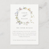 Cute Rustic Meadow Floral Wreath Weddenschap Detai Informatiekaartje (Voorkant)