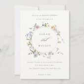 Cute Rustic Meadow Floral Wreath Wedding Invite Bedankkaart (Voorkant)