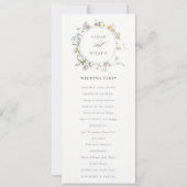 Cute Rustic Meadow Floral Wreath Wedding Programme Kaart (Achterkant)