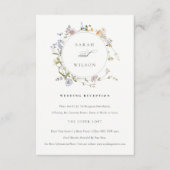 Cute Rustic Meadow Floral Wreath Wedding Reception Informatiekaartje (Voorkant)
