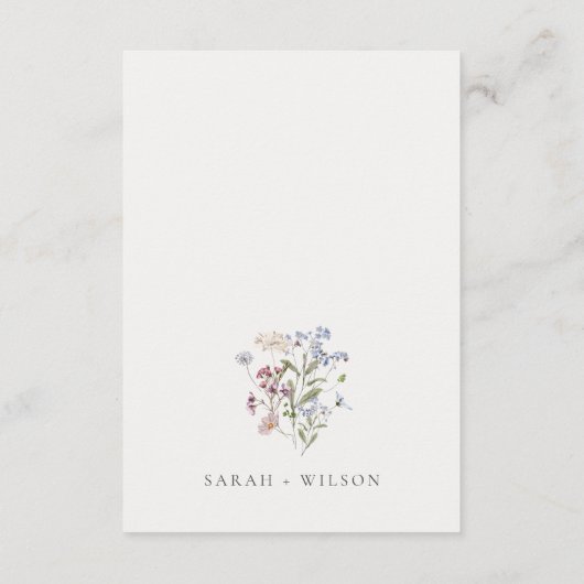 Cute Rustic Meadow Floral Wreath Wedding RSVP Informatiekaartje (Achterkant)