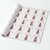 Cute Rustic Merry kerst Family Gnome Home Wrap Cadeaupapier (Uitgerold)