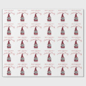 Cute Rustic Merry kerst Family Gnome Home Wrap Cadeaupapier (Vlak)