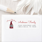 Cute Rustic Merry kerst Gnome Return Address Etiket (Insitu)