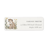 Cute Rustic Mum and Baby Tiger Foliage Address Etiket (Voorkant)