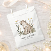 Cute Rustic Mum and Baby Tiger Foliage Baby Shower Bedankzakje (Geknipt)