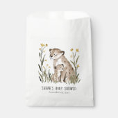 Cute Rustic Mum and Baby Tiger Foliage Baby Shower Bedankzakje (Voorkant)