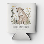 Cute Rustic Mum and Baby Tiger Foliage Baby Shower Blikjeskoeler (Voorkant)