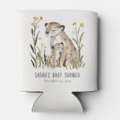 Cute Rustic Mum and Baby Tiger Foliage Baby Shower Blikjeskoeler (Achterkant)