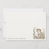 Cute Rustic Mum and Baby Tiger Foliage Baby Shower Notitiekaartje (Voorkant)