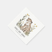 Cute Rustic Mum and Baby Tiger Foliage Baby Shower Servet (Hoek)