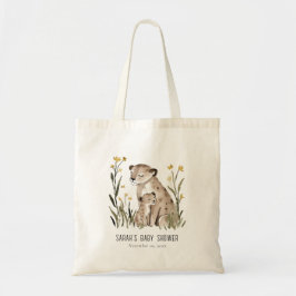Cute Rustic Mum and Baby Tiger Foliage Baby Shower Tote Bag