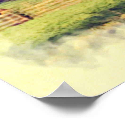 Cute Rustic Nederlandse Waterverf windmolen Poster (Hoek)