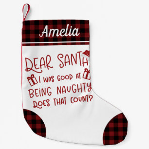 Cute Rustic Pattern Funny Letter to Santa Kleine Kerstsok
