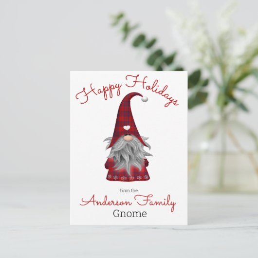 Cute Rustic Personal Kerstmis Elf Feestdagenkaart (Staand voorkant)