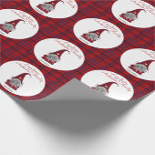 Cute Rustic Personalized kerstgrint Elf Cadeaupapier (Hoek)