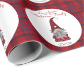 Cute Rustic Personalized kerstgrint Elf Cadeaupapier (Rol Hoek)