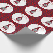 Cute Rustic Personalized kerstgrint Elf Cadeaupapier (Hoek)