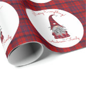 Cute Rustic Personalized kerstgrint Elf Cadeaupapier (Rol Hoek)