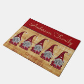 Cute Rustic Personalized kerstgrint Elf Deurmat (Schuin)