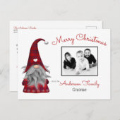 Cute Rustic Personalized kerstgrint Elf Feestdagenkaart (Voorkant / Achterkant)