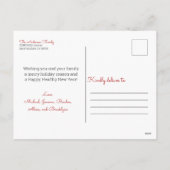 Cute Rustic Personalized kerstgrint Elf Feestdagenkaart (Achterkant)