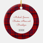 Cute Rustic Personalized kerstgrint Elf Keramisch Ornament (Achterkant)