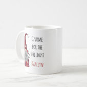 Cute Rustic Personalized kerstgrint Elf Koffiemok (Voorkant links)