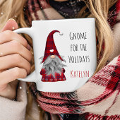 Cute Rustic Personalized kerstgrint Elf Koffiemok