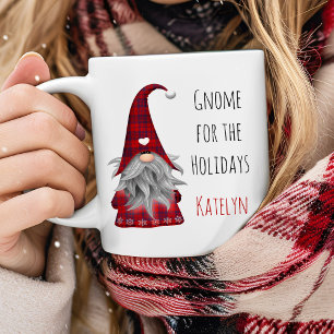 Cute Rustic Personalized kerstgrint Elf Koffiemok