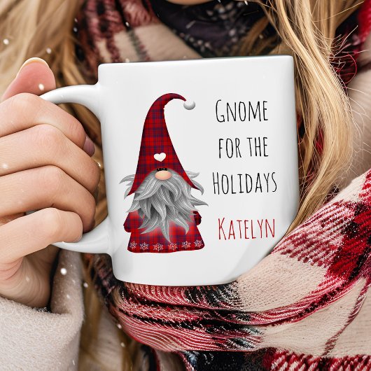 Cute Rustic Personalized kerstgrint Elf Koffiemok