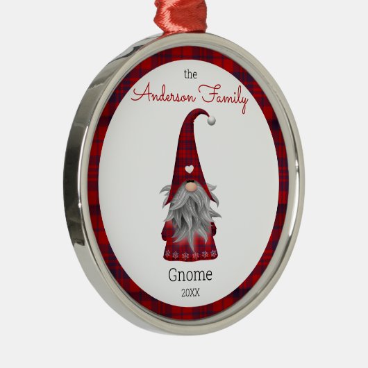 Cute Rustic Personalized kerstgrint Elf Metalen Ornament (Rechts)