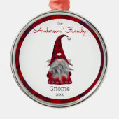 Cute Rustic Personalized kerstgrint Elf Metalen Ornament (Voorkant)