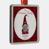 Cute Rustic Personalized kerstgrint Elf Metalen Ornament (Rechts)