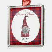 Cute Rustic Personalized kerstgrint Elf Metalen Ornament (Links)