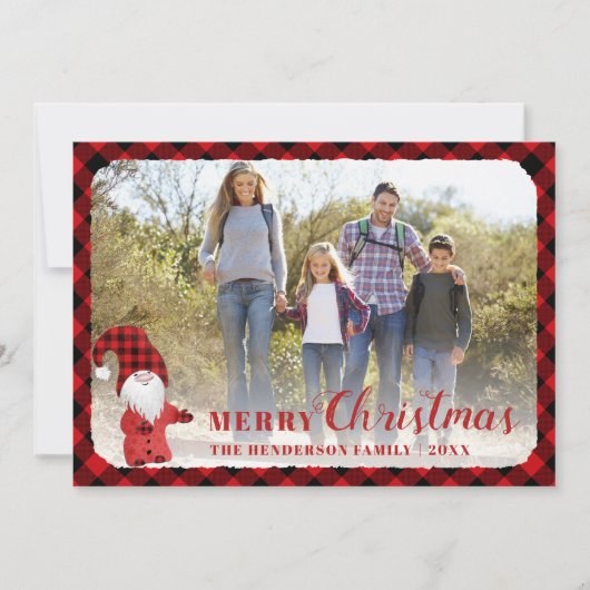 Cute Rustic Persoonlijke familie Kerstmis Feestdagenkaart (Voorkant)