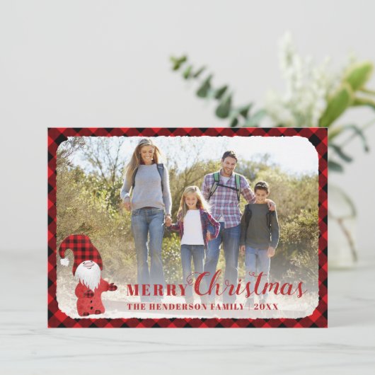 Cute Rustic Persoonlijke familie Kerstmis Feestdagenkaart (Staand voorkant)