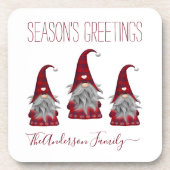 Cute Rustic Pset Personalized kerstgrint Elf Bier Onderzetter (Voorkant)