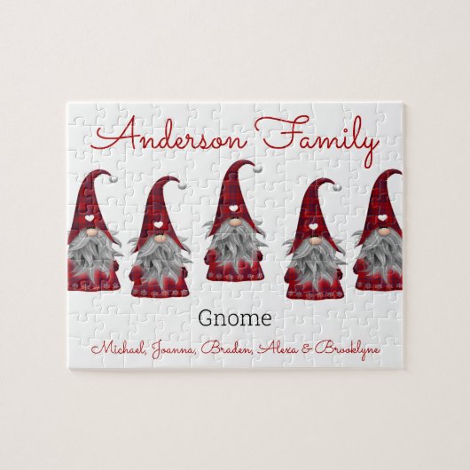 Cute Rustic Pset Personalized kerstgrint Elf Legpuzzel (Horizontaal)