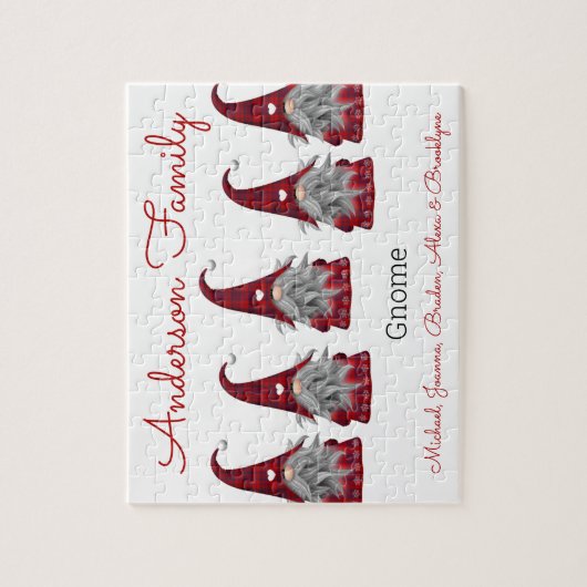 Cute Rustic Pset Personalized kerstgrint Elf Legpuzzel (Verticaal)