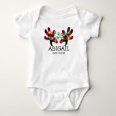 Cute Rustic Pset Reindeer Antlers Deer Lights Romper (Voorkant)