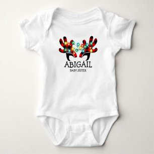 Cute Rustic Pset Reindeer Antlers Deer Lights Romper