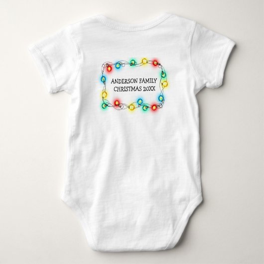 Cute Rustic Pset Reindeer Antlers Deer Lights Romper (Achterkant)