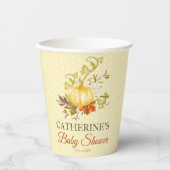 Cute Rustic Pumpkin Polka Dot Baby shower Papieren Bekers (Voorkant)