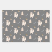 Cute Rustic Scandinavian Sheep Fox Moon Baby Boy Inpakpapier Vel (Voorkant 2)