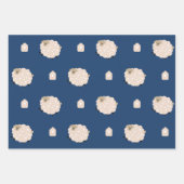 Cute Rustic Scandinavian Sheep Fox Moon Baby Boy Inpakpapier Vel (Voorkant)